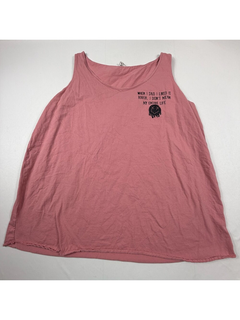 Live and Tell Pink Cotton Tank Top with Graphic Print